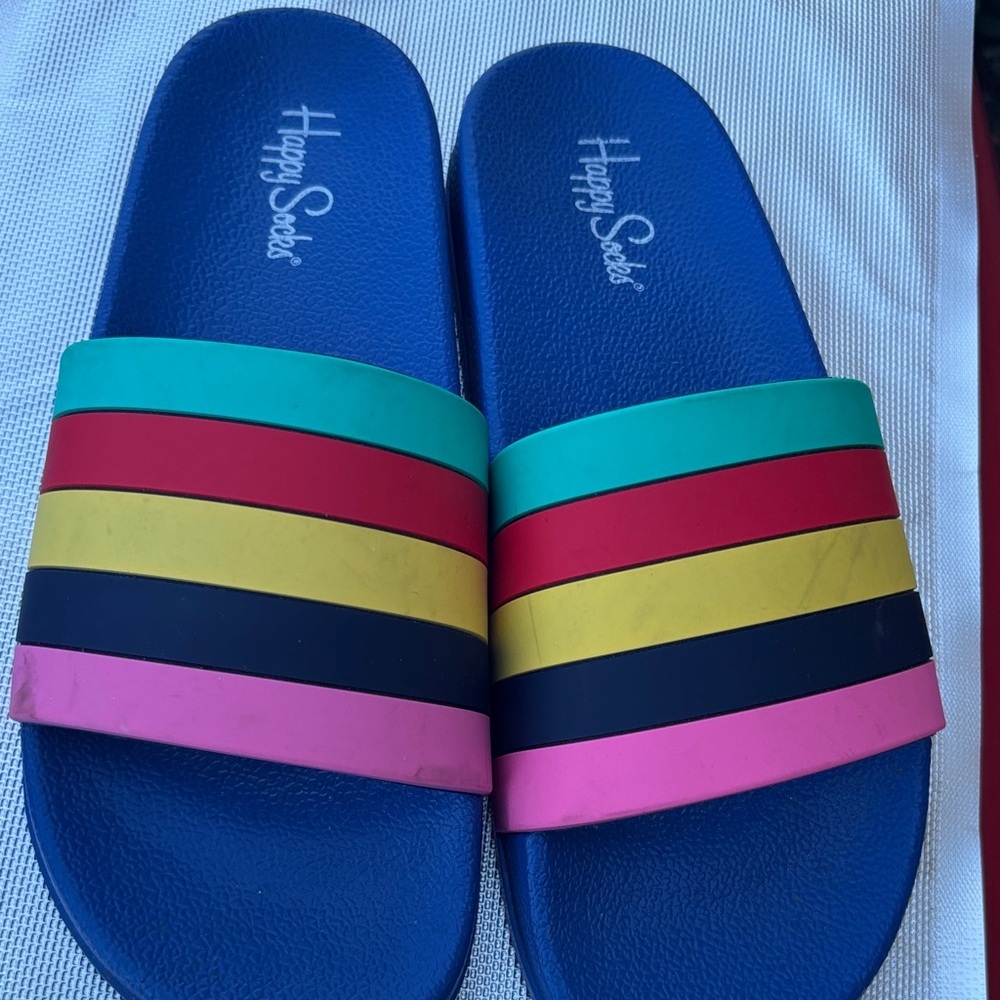 Happy Socks Multicolor Striped Slides